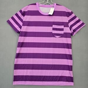 rue21 Purple Shirt NEW Striped Tee Short Sleeve Crew Neck Men Size M Lightweight